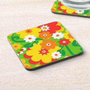 Funny Flower Power Wallpaper Coaster
