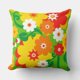 Funny Flower Power Wallpaper Cushion