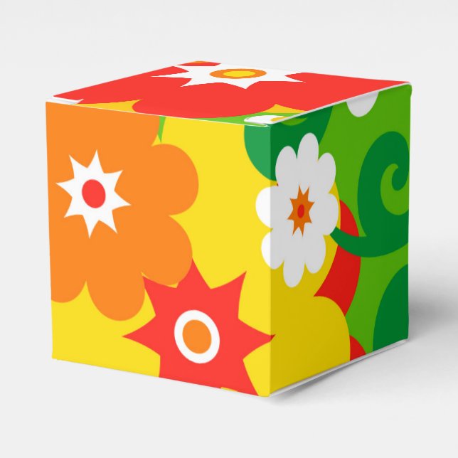 Funny Flower Power Wallpaper Favour Box (Front Side)