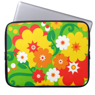 Funny Flower Power Wallpaper Laptop Sleeve