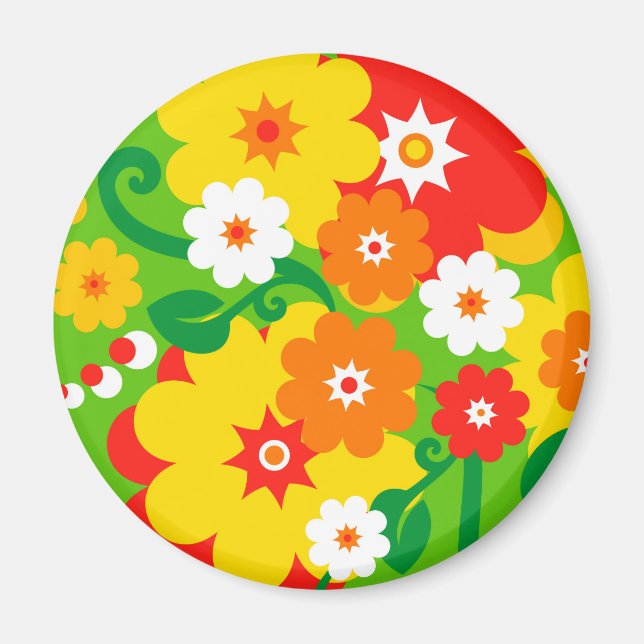 Funny Flower Power Wallpaper Magnet (Front)