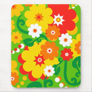Funny Flower Power Wallpaper Mouse Pad