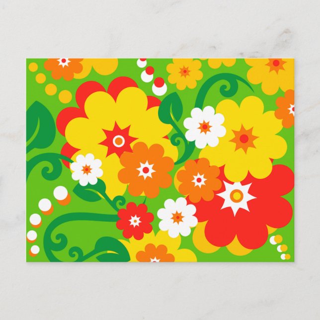 Funny Flower Power Wallpaper Postcard (Front)
