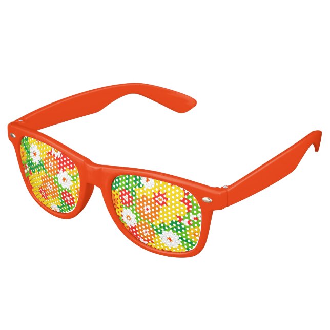 Funny Flower Power Wallpaper Retro Sunglasses (Angled)