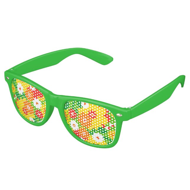 Funny Flower Power Wallpaper Retro Sunglasses (Angled)