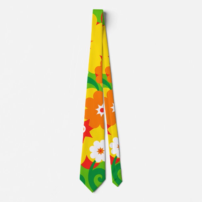 Funny Flower Power Wallpaper Tie (Front)