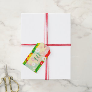Funny Flower Power Wallpaper + your text Gift Tags