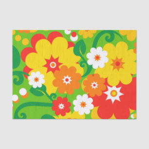 Funny Flower Power Wallpaper + your text Tissue Paper