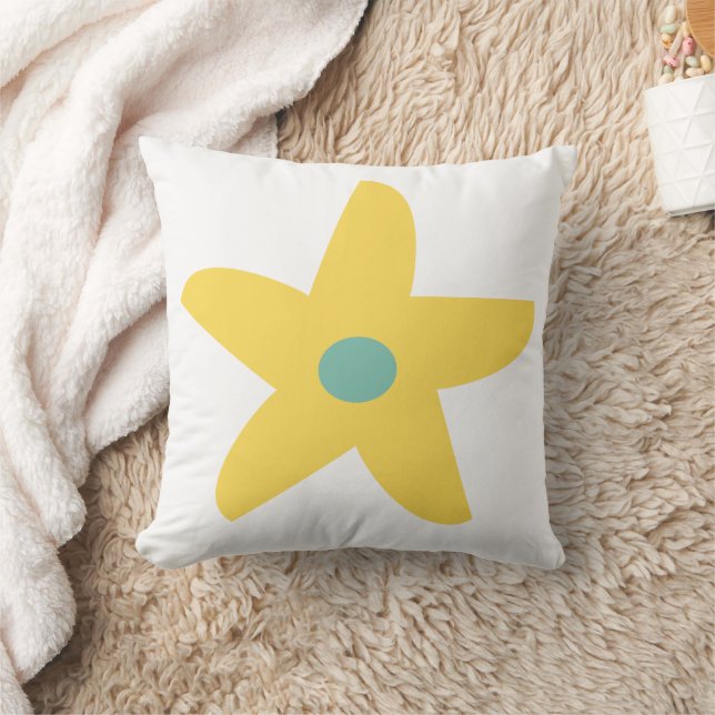 Funny Flower Throw Pillow (Blanket)