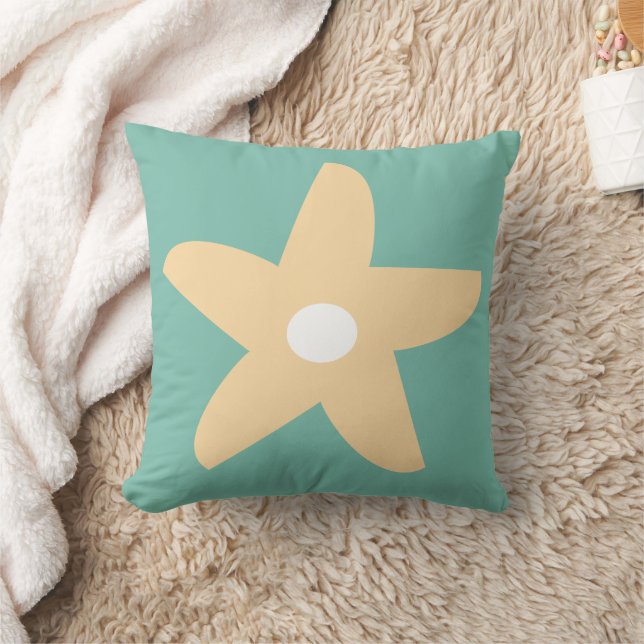 Funny Flower Throw Pillow (Blanket)