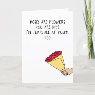 Funny flowers roses are red poem Valentine’s Day Holiday Card
