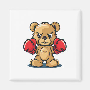 Funny Fluffy Bear Costume With Boxing Gloves  Magnet