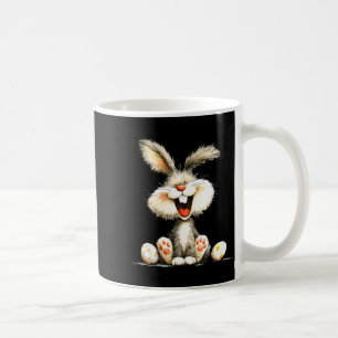 Funny fluffy bunny with wild fur cute rabbit art coffee mug