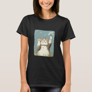 Funny Fluffy Cat with flying Dandelion Seeds Costu T-Shirt