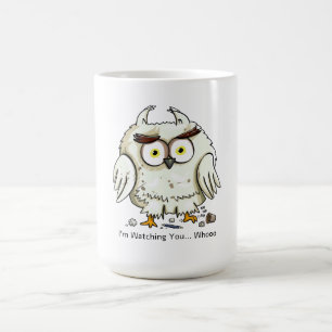 Funny Fluffy Owl Cartoon Coffee Mug
