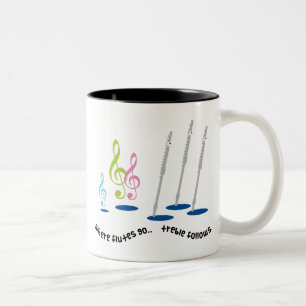 Funny Flute Player Gift Two-Tone Coffee Mug
