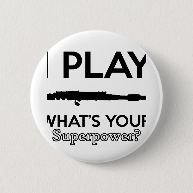funny flutes design 6 cm round badge (Front)