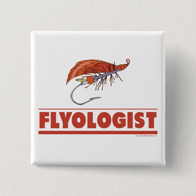 Funny Fly Fishing 15 Cm Square Badge (Front)