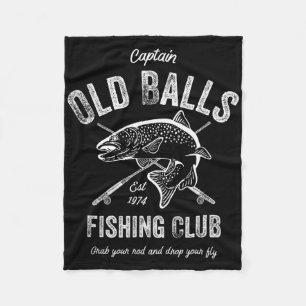 Funny Fly Fishing Birthday For Men's 50th Birthday Fleece Blanket