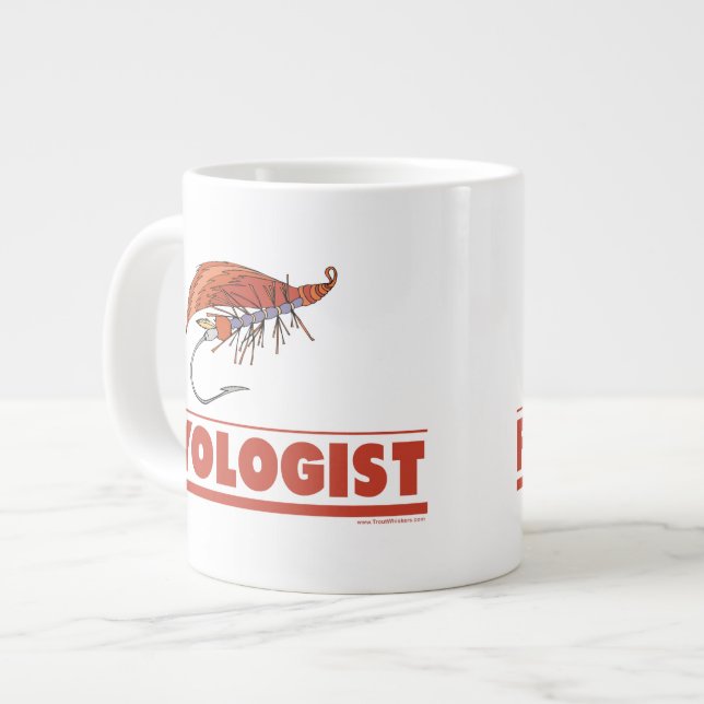 Funny Fly Fishing Large Coffee Mug (Front Left)
