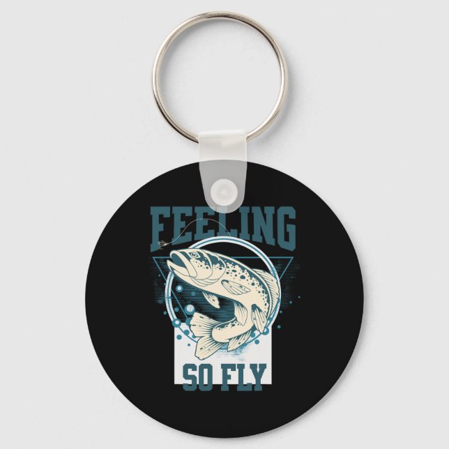 Funny Fly-fishing Shirt For Fishermen  Key Ring (Front)