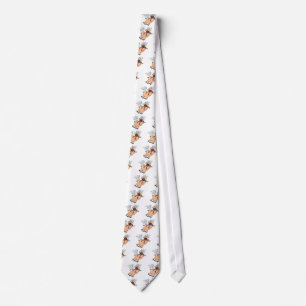 funny flying pig flyer cartoon tie