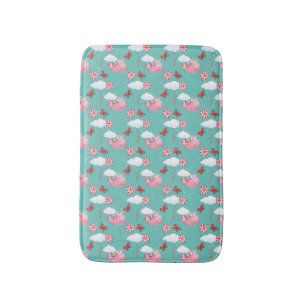 Funny Flying Pig Pattern Bath Mat