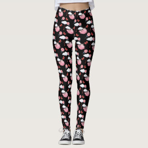 Funny Flying Pig Pattern Leggings