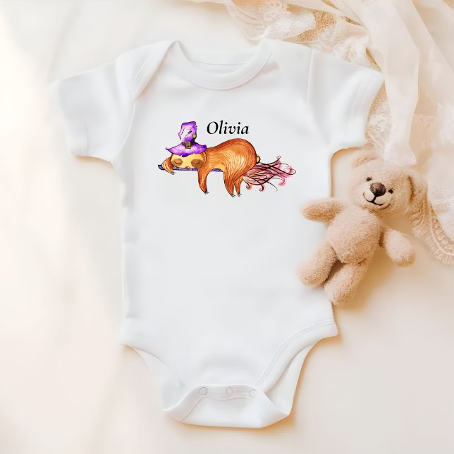 Funny Flying Sloth Witch Baby Bodysuit (Creator Uploaded)