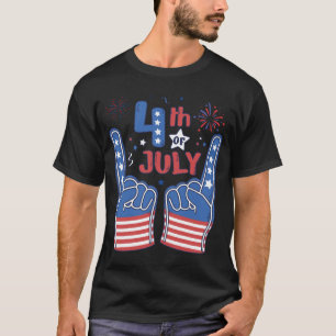 Funny Foam Hand 4th Of July for Kids Men boys T-Shirt