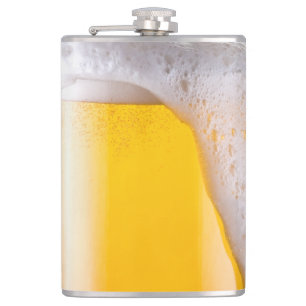 Funny Foaming Mug of Beer Optical Illusion Hip Flask