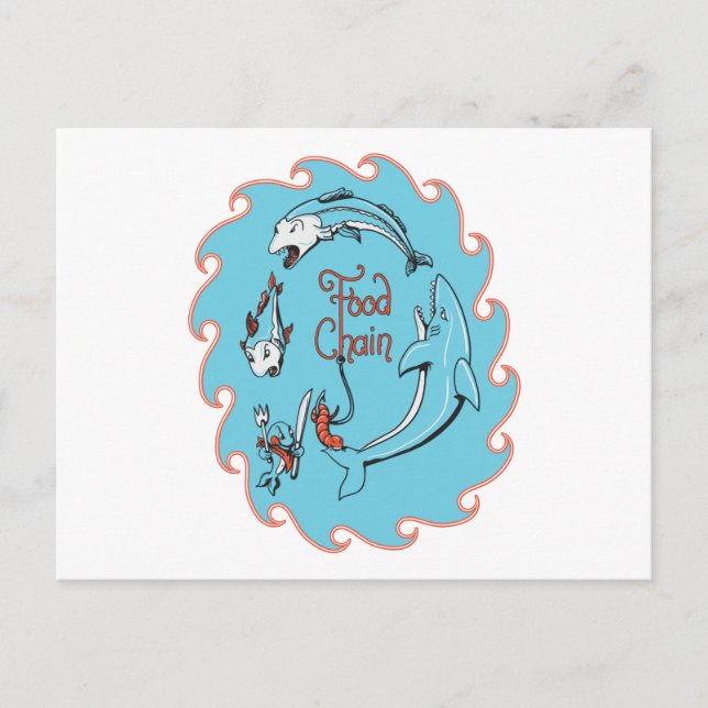 funny food chain vector graphic postcard (Front)