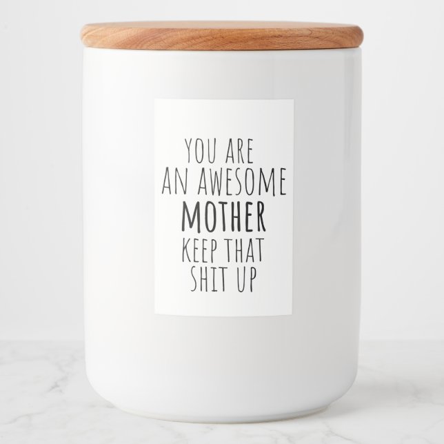 funny food container gift for mum 2025  food label (Front)