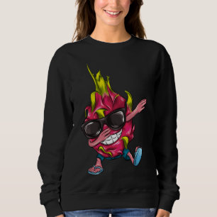 Funny Food Dabbing Dragon Fruit Bubble tea Cruise Sweatshirt