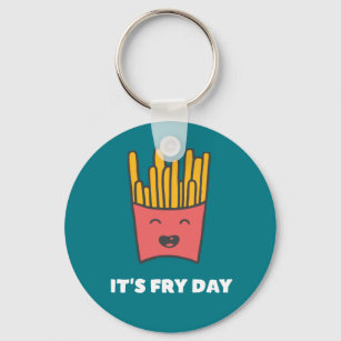 Funny Food French Fries Humour It's Fry Day Key Ring