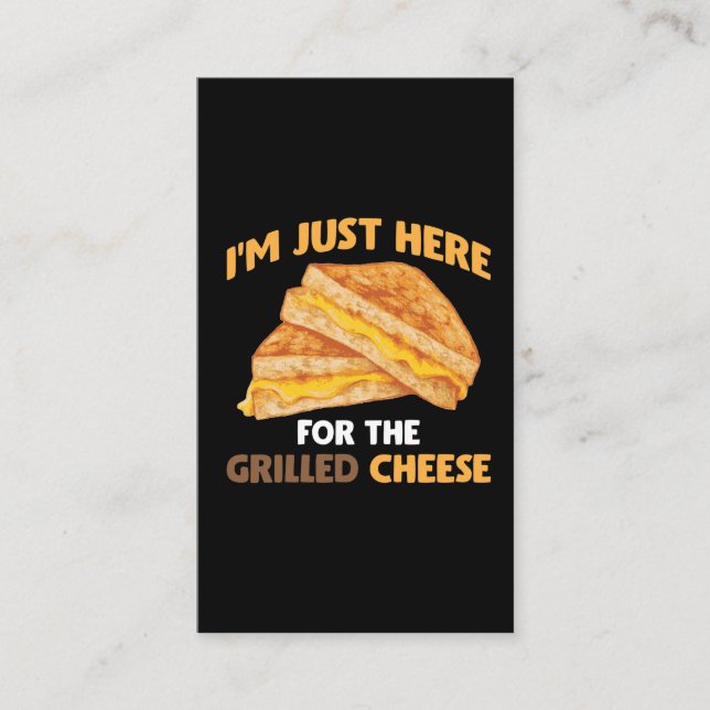 Funny Food Lover Foodie Grilled Cheese Sandwich Business Card (Front)