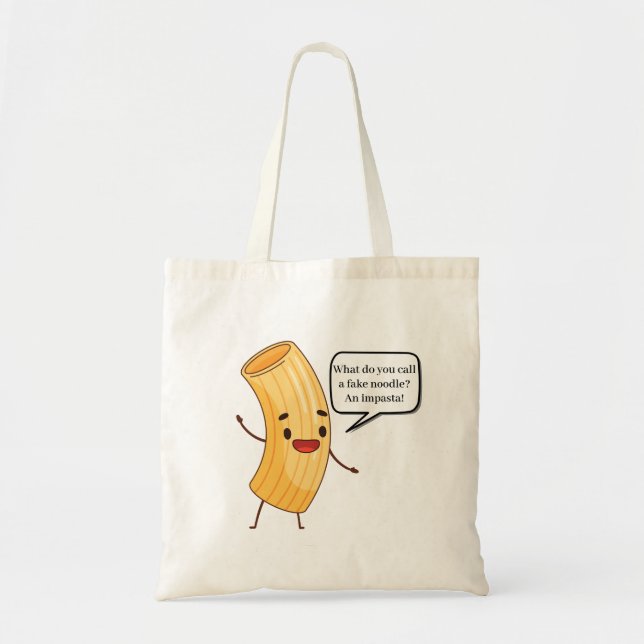 Funny Food Pasta Joke Tote Bag (Front)