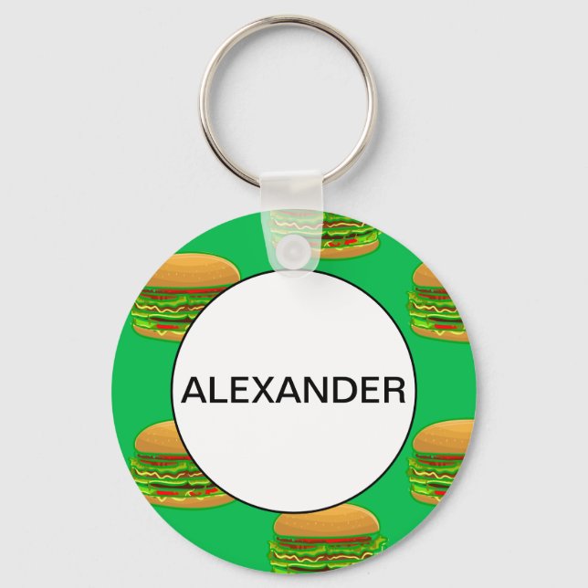 Funny Food Pattern Key Ring (Front)