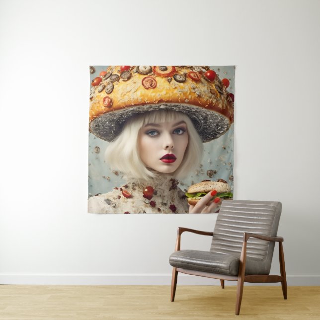 Funny Food Person Tapestry (In Situ)