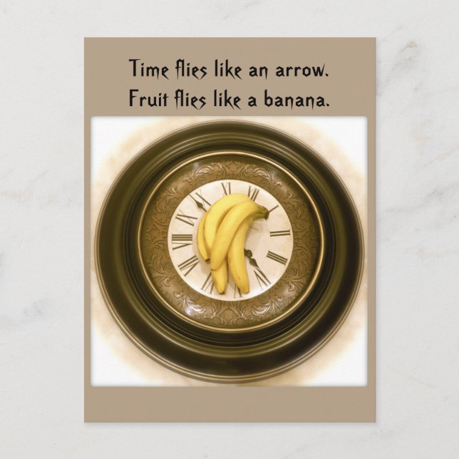 Funny food postcard, postcrossing, Time clock Postcard (Front)