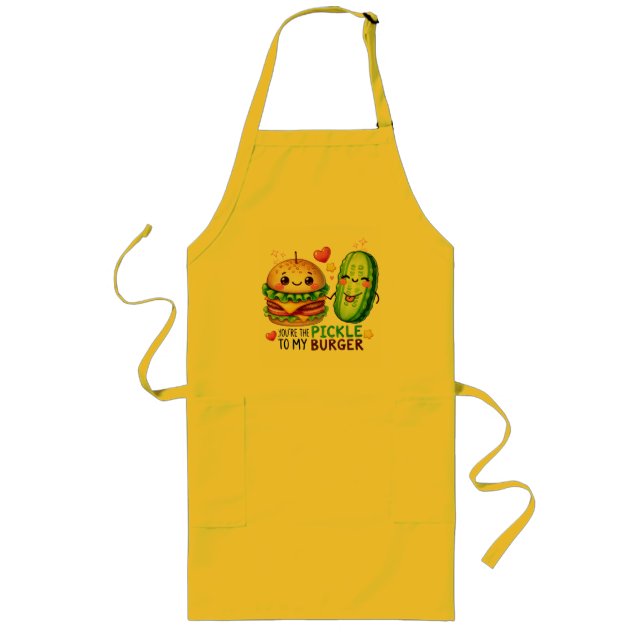🍔🥒 Funny Food Pun Apron – "You're The Pickle To  (Front)
