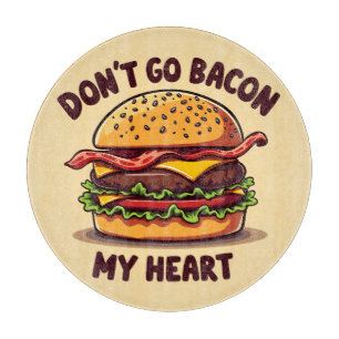 Funny Food Pun Bacon Lover Cheeseburger Design Cutting Board