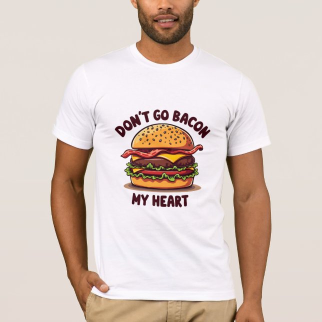 Funny Food Pun Bacon Lover Cheeseburger Design T-Shirt (Front)
