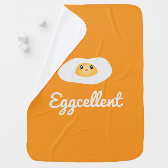 Funny Food Pun Cute Egg Eggcellent Humourous Baby Blanket