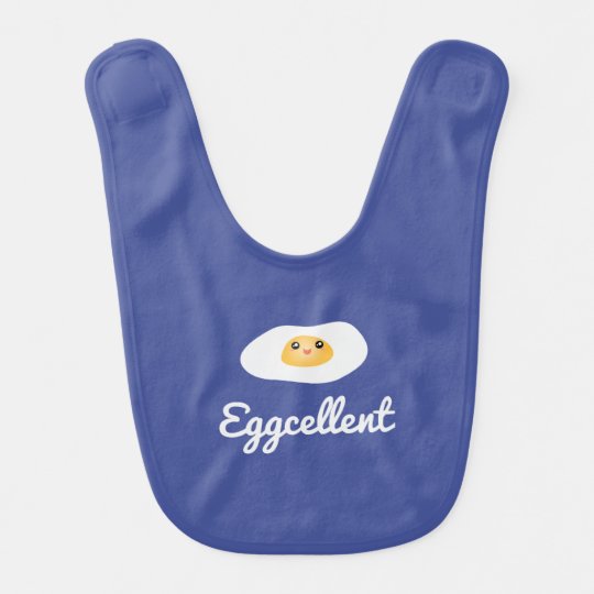 Funny Food Pun Cute Egg Eggcellent Humourous Bib