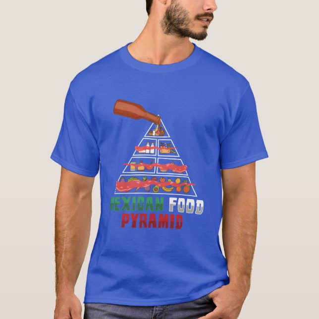 Funny Food Pyramid Hot Sauce Meican Food Lover boy T-Shirt (Front)