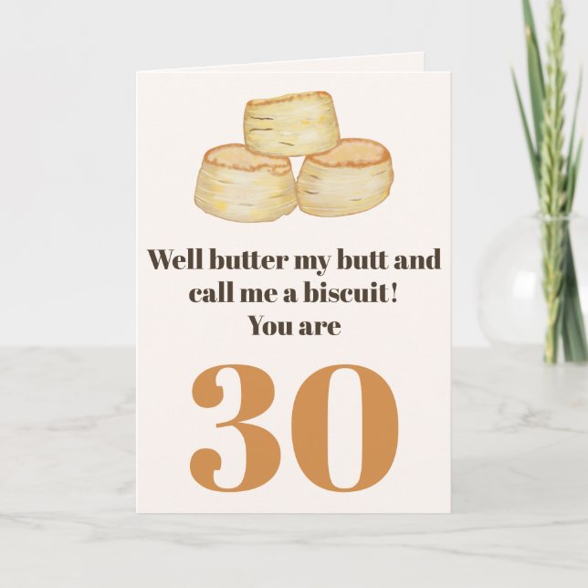 Funny food quote 30th birthday card (Front)