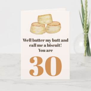 Funny food quote 30th birthday card