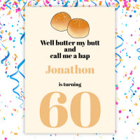 Funny food quote 60th birthday party invitation