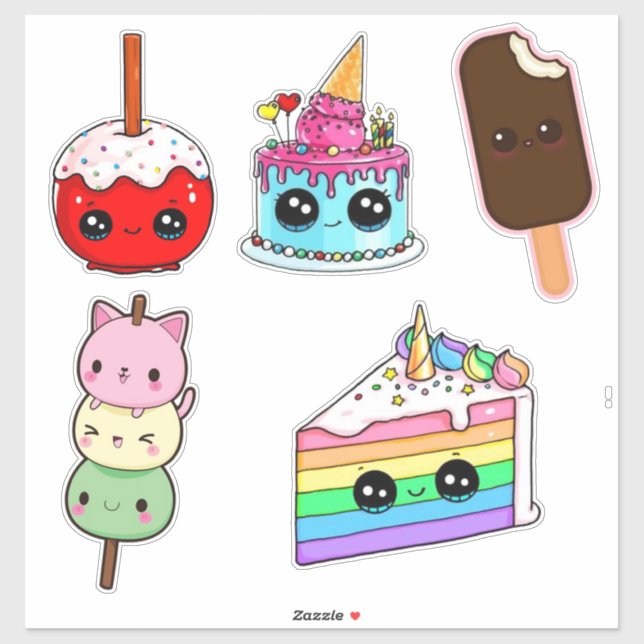 Funny food stickers (Sheet)